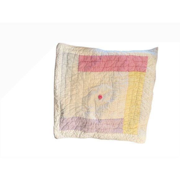 Pottery Barn Kids Quilted patchwork Cotton Square pillow padded sham 23x26 read - Picture 1 of 14